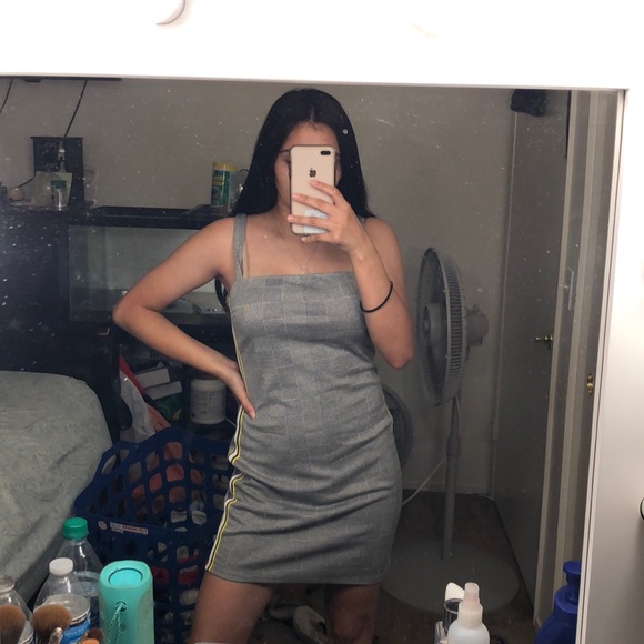 Striped-Trim Glen Plaid Mini dress - Picture 3 of 4